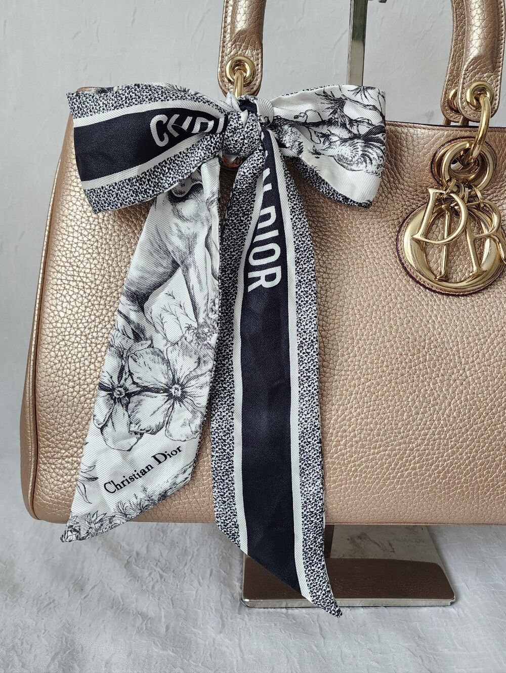 Auth Dior Mitzah Jungle Toile Silk Twilly Scarf